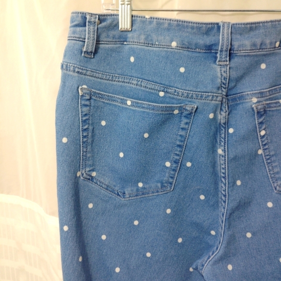 Vintage Jeans Workshop Republic Polkadot Ankle Length 5 Pocket Medium Wash Denim - Picture 10 of 14